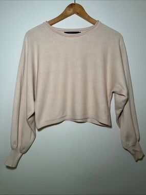 South Moon Under Cream Cropped Crew Neck Sweater